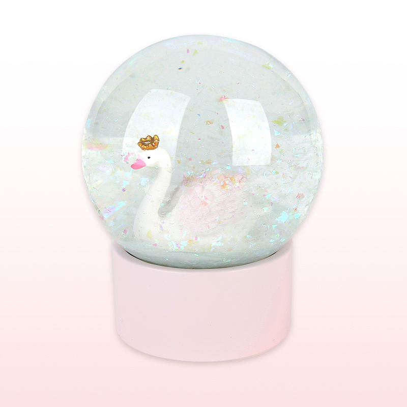 cute resin sloth llama swan character inside with glitter custom mini diy resin glass snow globes