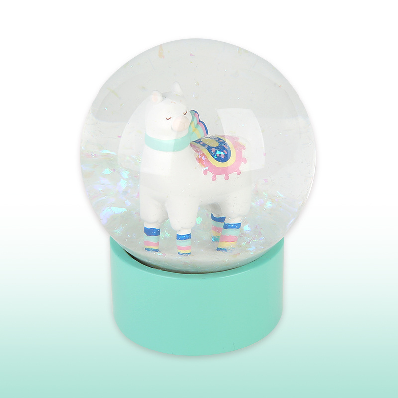 cute resin sloth llama swan character inside with glitter custom mini diy resin glass snow globes