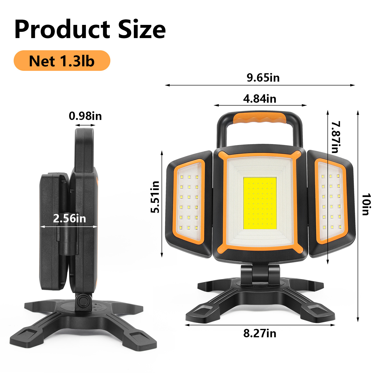 Portable Work Light 30W 3000 Lumen Work Lamp Handheld battery Rechargeable Magnetic Base LED Work Light