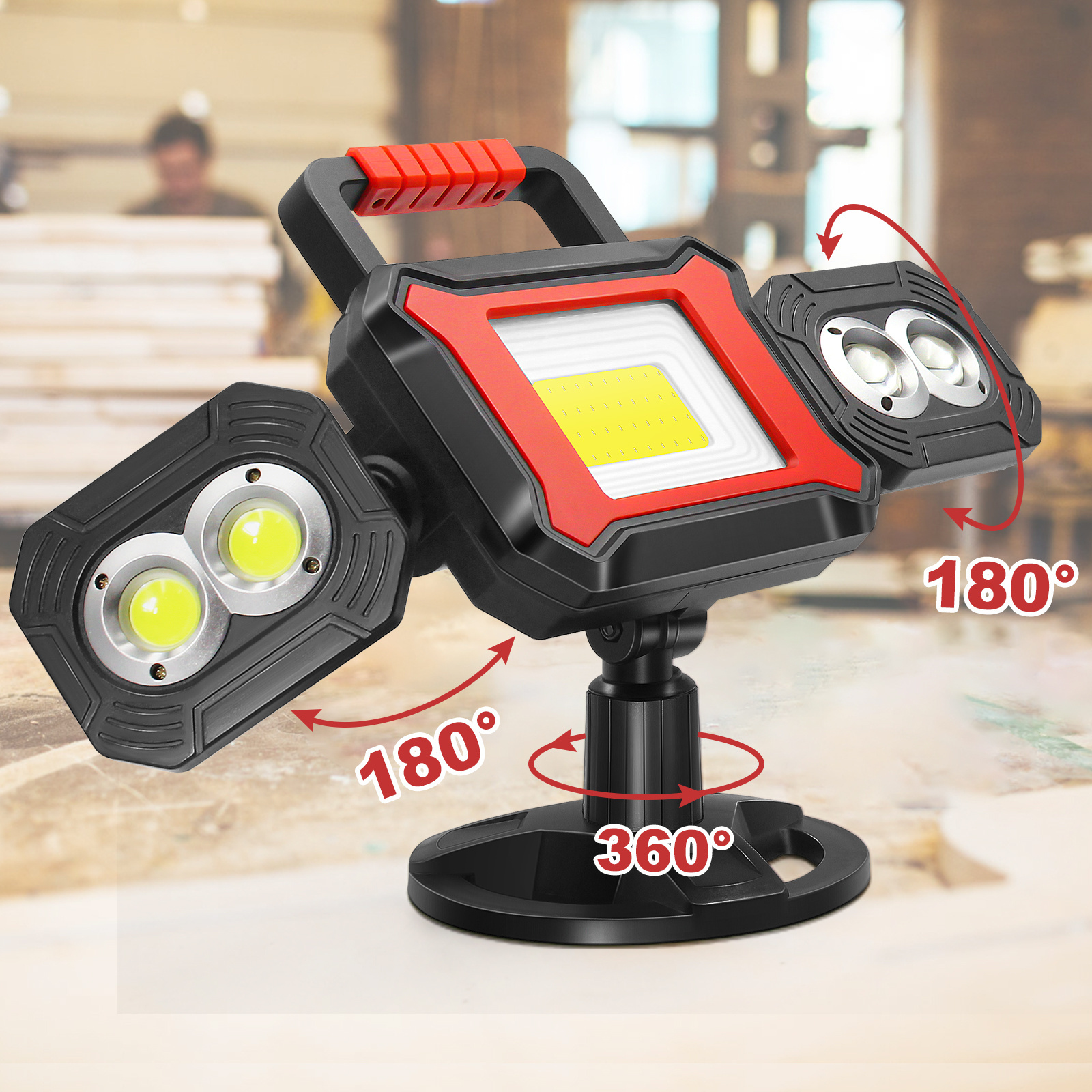 2000lm Rechargeable Battery Folding Led Work Light With High Bright COB Light