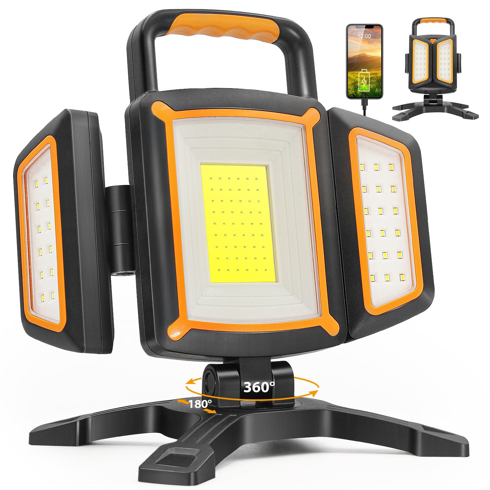 Super Bright 3000LM Battery Operated Work Lights Led 30W Flood Working Rechargeable Battery Work Light