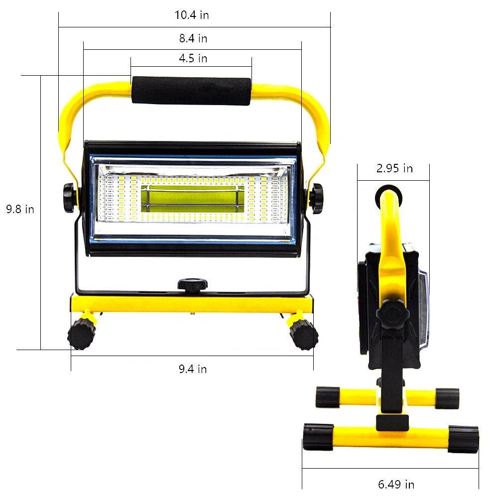 Super lifespan 60W portable flood work light 360 Degree rechargeable led lamp work light