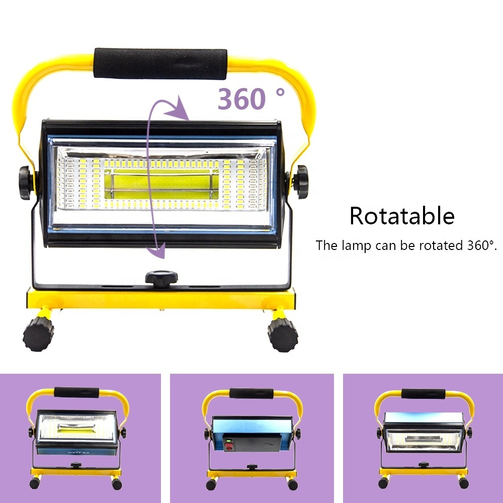 Super lifespan 60W portable flood work light 360 Degree rechargeable led lamp work light