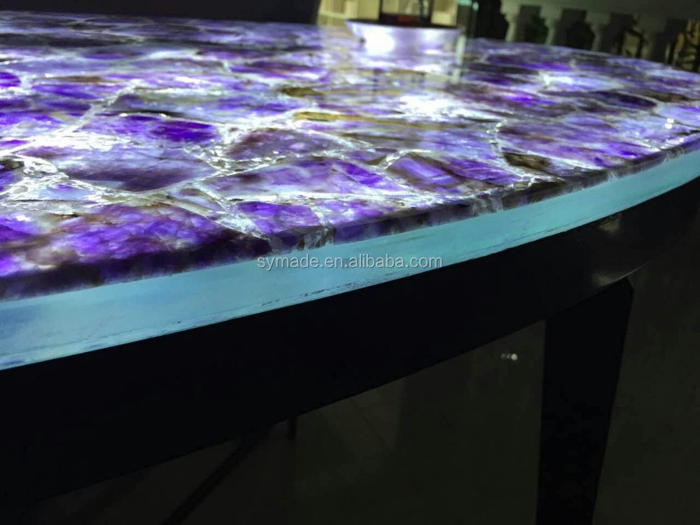 Amethyst Natural Gemstone Table Top purple countertop