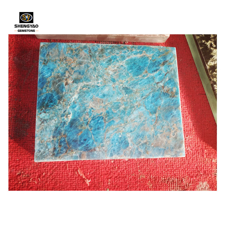 blue translucent stone panel backlit composite slab gemstone countertop