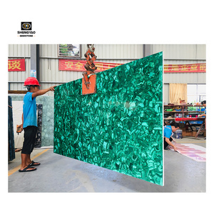 Natural Green Luxury Stone Gemstone Malachite Product For Wall Panel Pillar Wash Basin Countertop