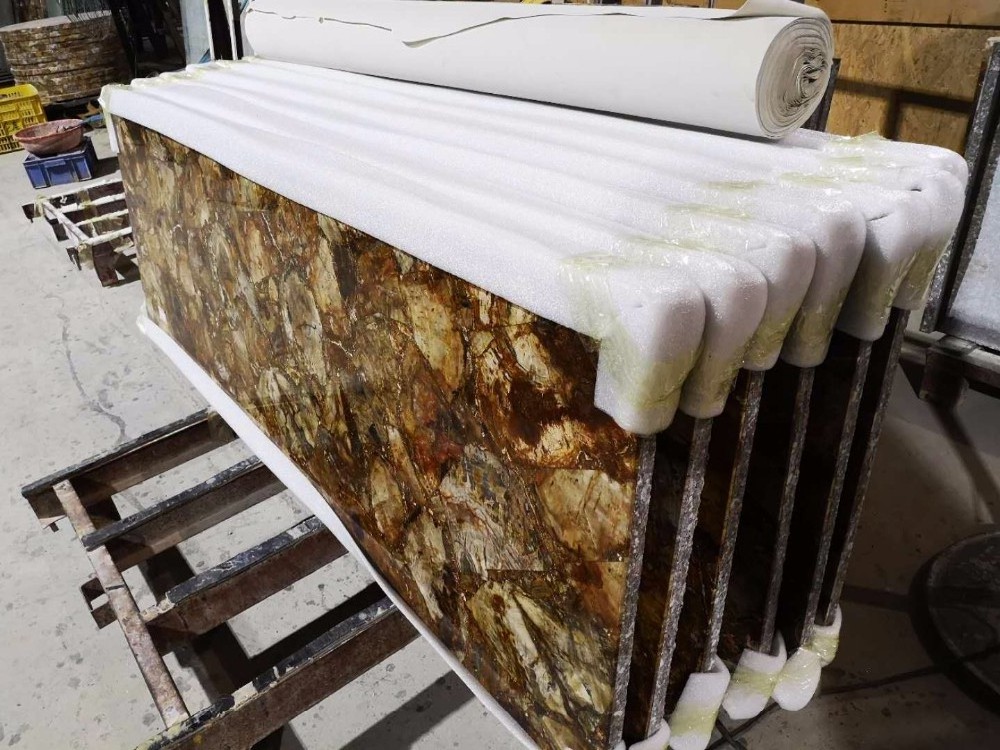 Factory Price Gemstone Natural Petrified Wood Coffee Tables  Countertops