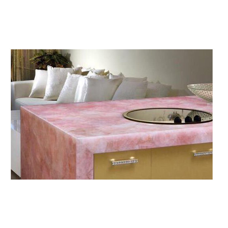 Custom Natural Bathroom Kitchen Rose Crystal Pink Quartz Countertop