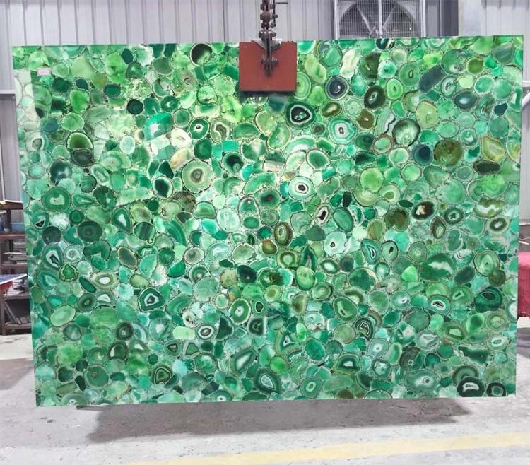 marble wall cladding translucent thin stone panels green agate slab wholesale