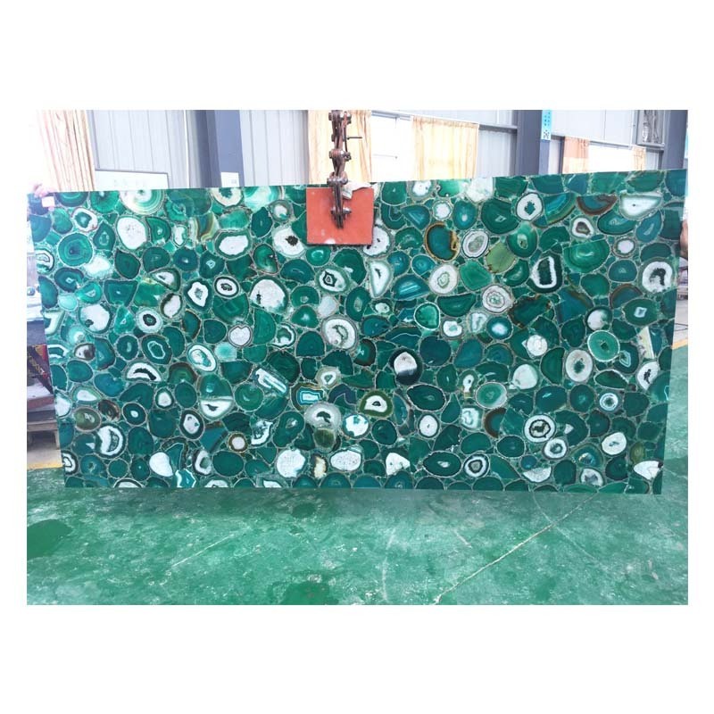 marble wall cladding translucent thin stone panels green agate slab wholesale