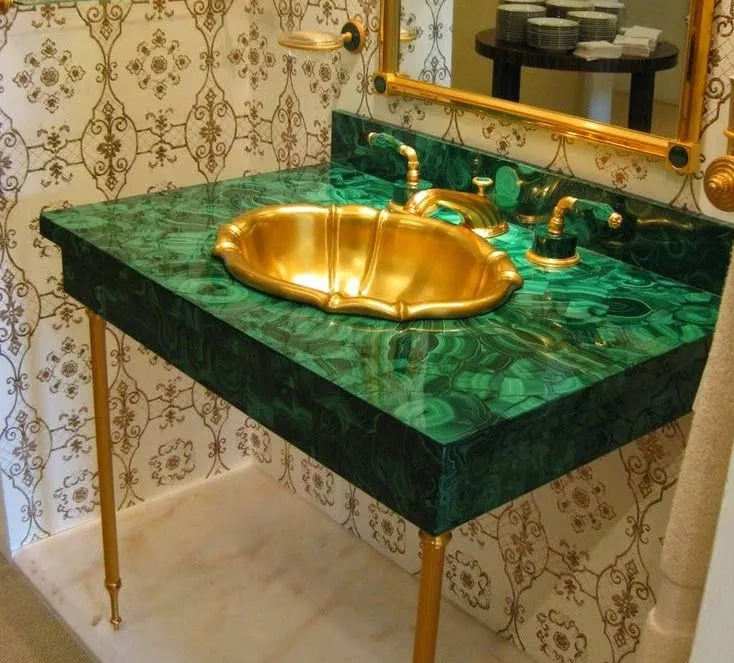 Luxury natural malachite mosaic table top