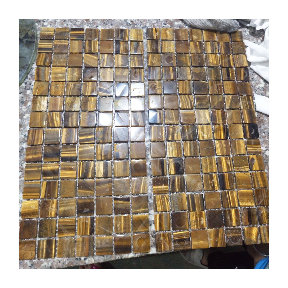 whole sell tiger eyes stone slabs for decoration ceramic mosaic /semi precious stone tiger eye tile slab tiger eye wall