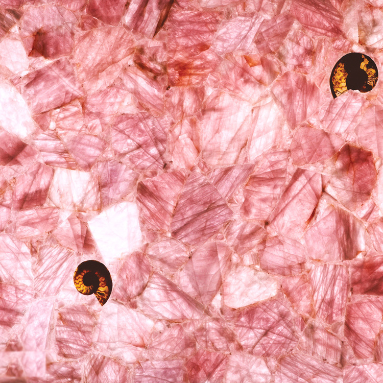 Luxury Semi Precious Stone Pink Crystal Slabs Countertops rose quartz Tiles