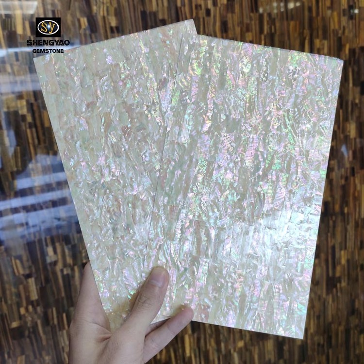 Shinny New Zealand Natural Abalone Shell Sheet Wall Paper Guitar Decoration Mother of Pearl Shell Mosaic Handicraft Lamination