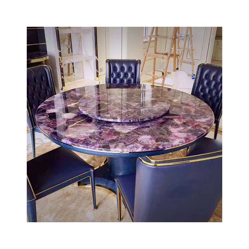 Polished gemstone Amethyst faux marble panels for decoration wall slab