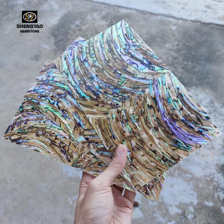 Shinny New Zealand Natural Abalone Shell Sheet Wall Paper Guitar Decoration Mother of Pearl Shell Mosaic Handicraft Lamination