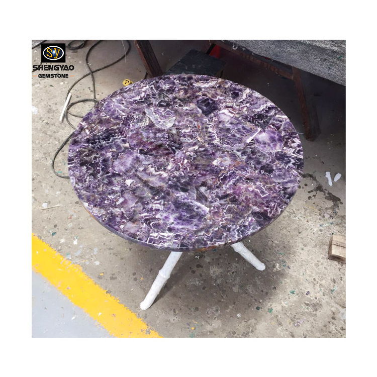 Factory price gemstone Amethyst korean marble for decoration gemstone furniture semi precious