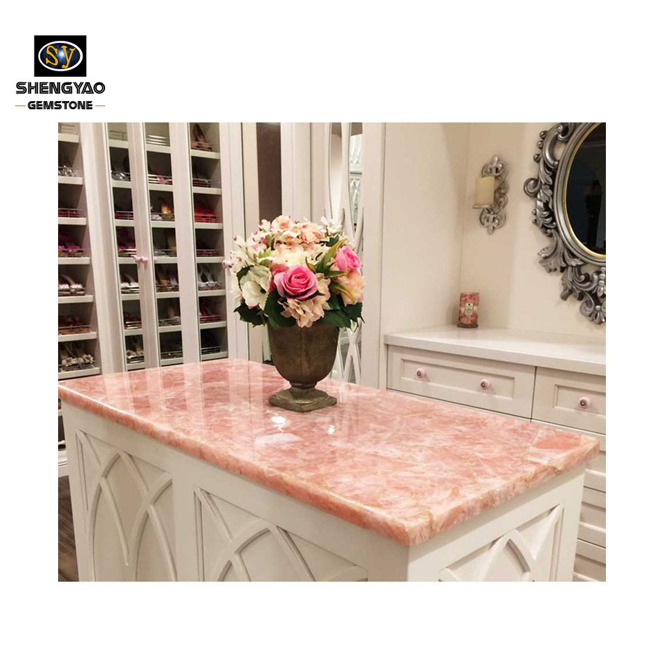 Rose Quartz Table Top Pink Crys Kitchen Sink Gemstone Countertop