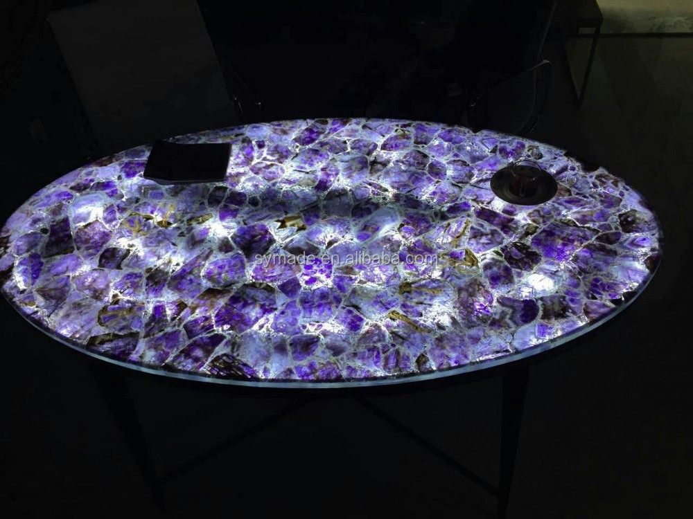 Amethyst Natural Gemstone Table Top purple countertop