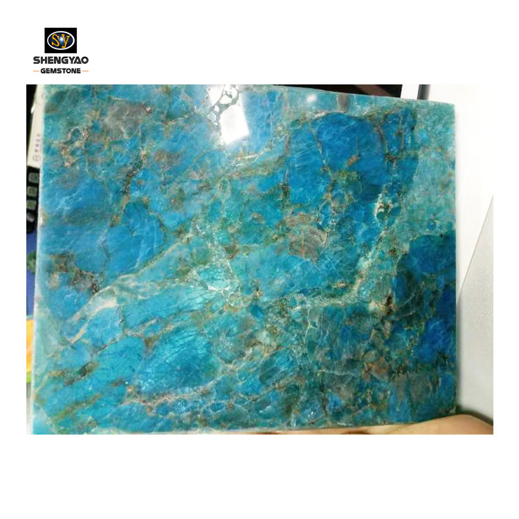 blue translucent stone panel backlit composite slab gemstone countertop