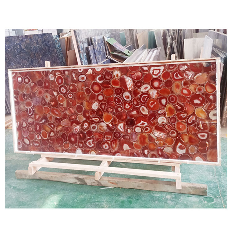 Free sample for most popular mexican fire agate red gemstone slab