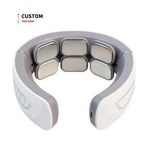 Factory outlets Rechargeable Wireless Cervical vibrate device 6-heads Pulse and Heating neck massager