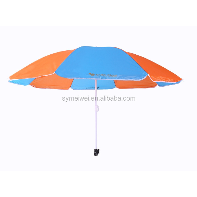 Parasol Outdoor Beach Umbrella logo custom with fringe Big Oxford Sliver Fabric UV coating promotional patio sun beach umbrella