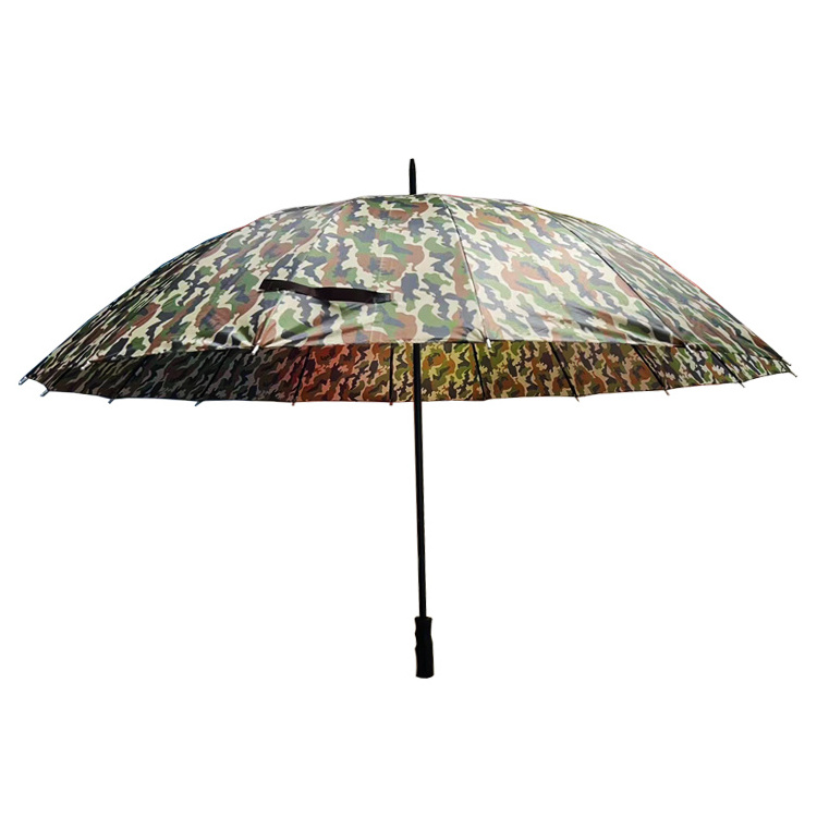 straight umbrella with logo print custom 16 ribs green camouflage  for promotion gift automatic open for the rain long umbrellas