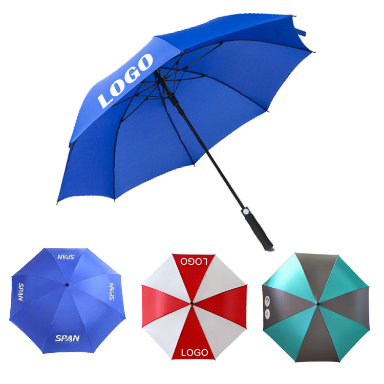 Supplier Wholesale Auto Open Fiber Frame Pongee fabric 30 inch Golf Umbrella with Logo custom for  the rain