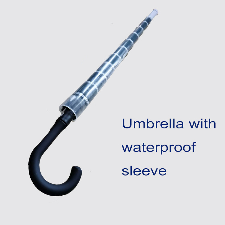 Fiberglass ribs 8 bone J Hook handle straight umbrella custom logo  windproof Golf umbrellas with cover for promotion gift