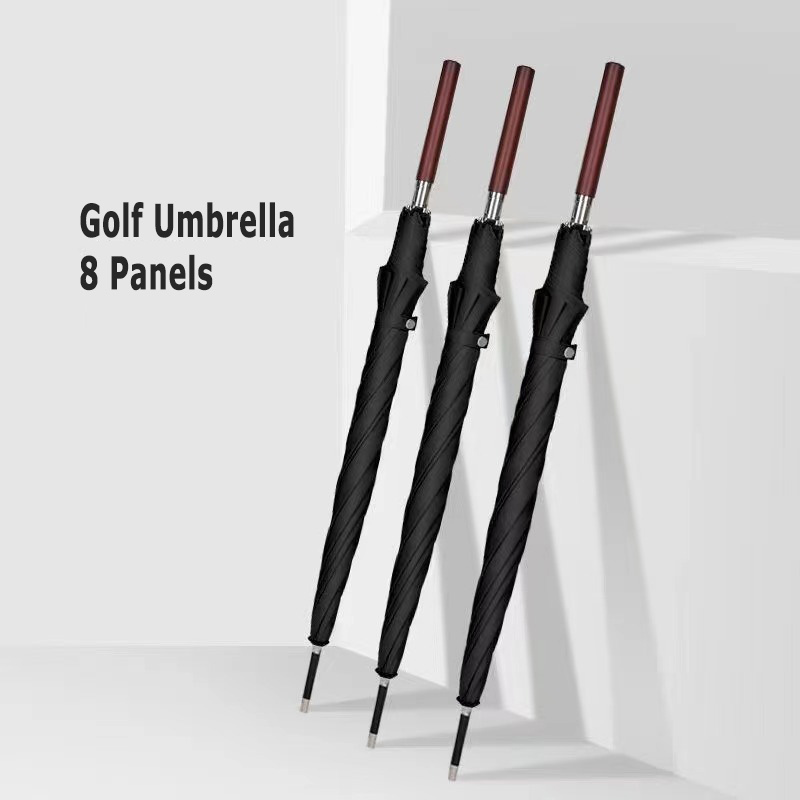 Custom Logo Luxury Golf Umbrella with Fiber Ribs Pongee Modern Design 120cm Semi-Automatic Open Diameter for Adults Travel