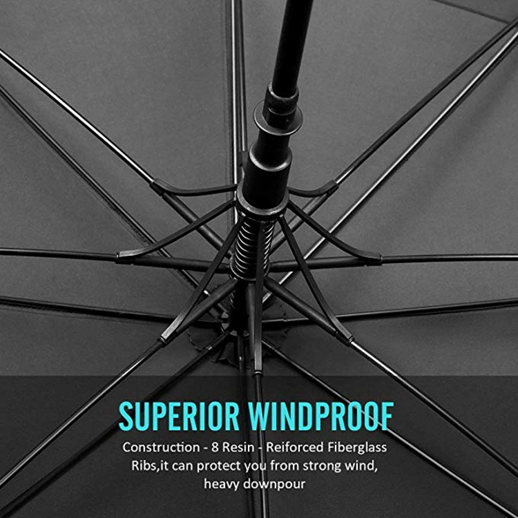 Umbrella Factory Wholesale Luxury big Golf Umbrella 120cm Fiber Ribs Pongee Promotional Umbrella with Custom Logo Print