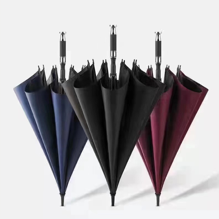 Umbrella Factory Wholesale Luxury big Golf Umbrella 120cm Fiber Ribs Pongee Promotional Umbrella with Custom Logo Print