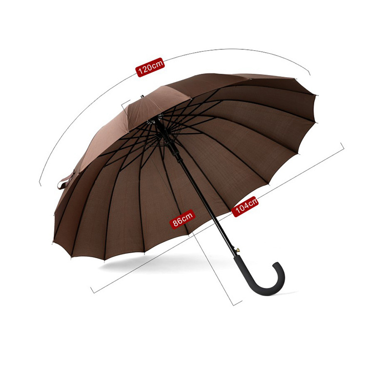 Windproof Umbrella for Rain Auto Open Wind Resistant straight umbrella for Adult Men Women Classic 16 Ribs stick umbrella