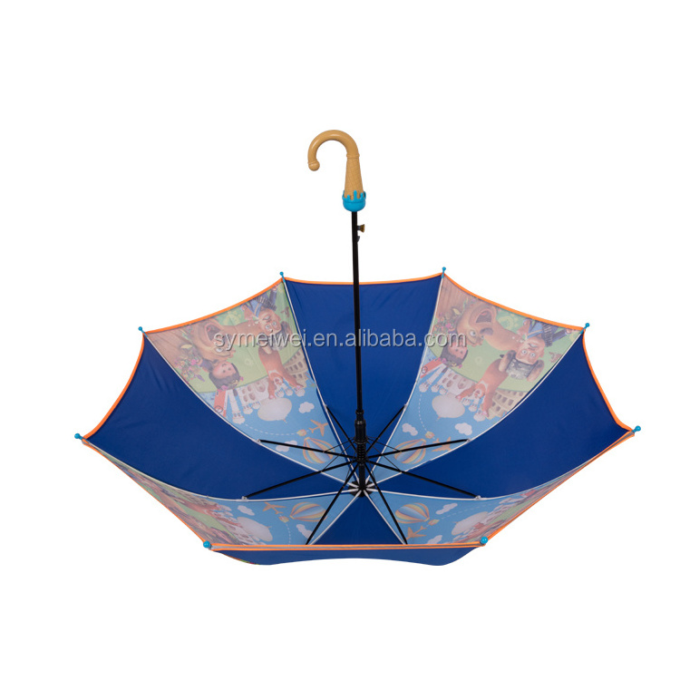 small umbrella for children Custom pattern logo print wholesales cheap cartoon straight umbrella promotion baby kids umbrella