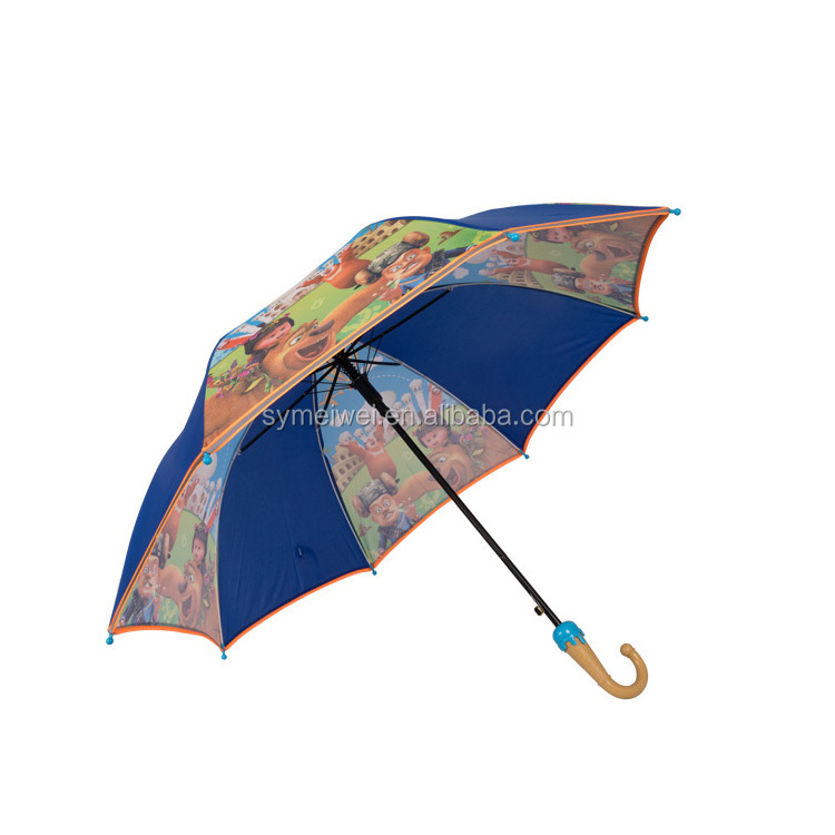 small umbrella for children Custom pattern logo print wholesales cheap cartoon straight umbrella promotion baby kids umbrella