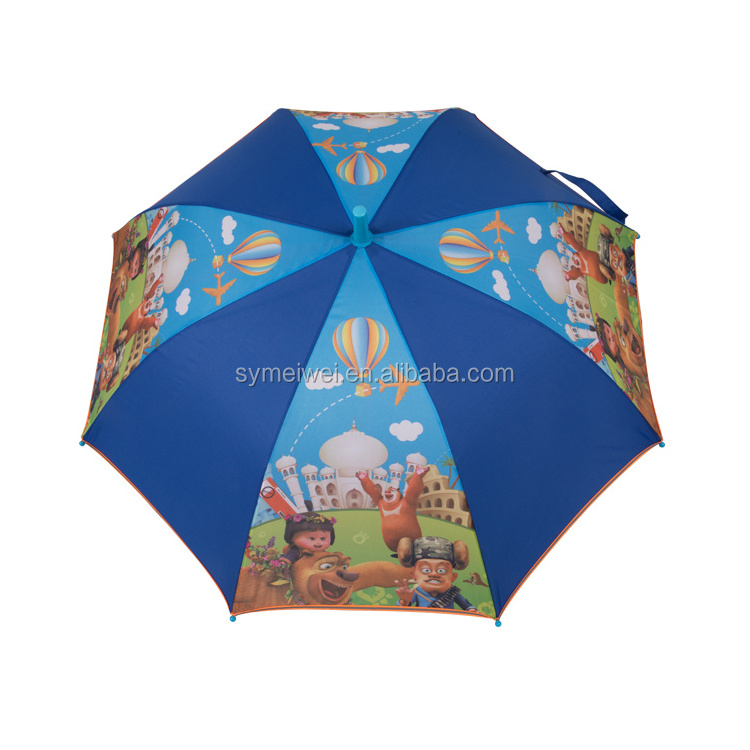 small umbrella for children Custom pattern logo print wholesales cheap cartoon straight umbrella promotion baby kids umbrella