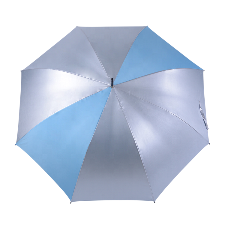 umbrella with logo prints custom made UV silver coating auto open double ribs strong windproof promotion straight umbrellas