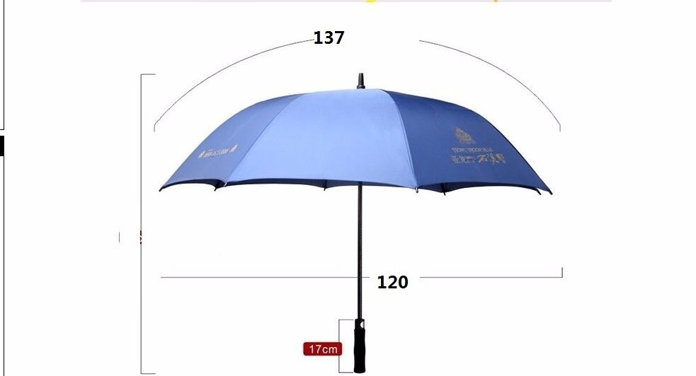 golf umbrella with custom logo print auto open double ribs strong windproof OEM promotion use long shaft straight umbrellas