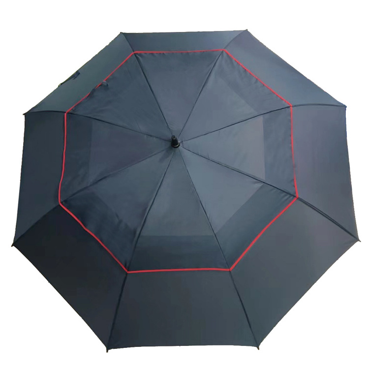 30inch 8 panel vented double canopy fiberglass golf umbrella straight auto big  full long umbrella with custom logo print