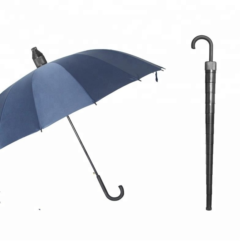 straight umbrella with plastic cover curve J handle with custom logo print promotional ads for the rain golf umbrellas