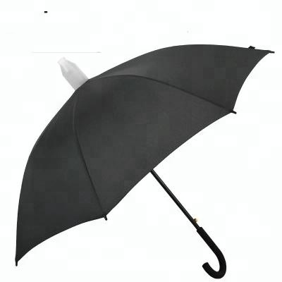 straight umbrella with plastic cover curve J handle with custom logo print promotional ads for the rain golf umbrellas