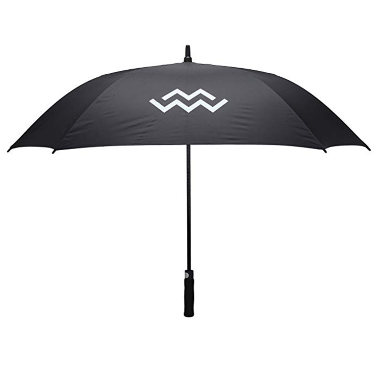 golf umbrella with custom logo print auto open double ribs strong windproof OEM promotion use long shaft straight umbrellas