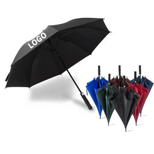 Umbrellas Wholesale 30" Fiberglass Ribs Pongee 8 Panels Big Straight Umbrellas Golf Umbrella with Custom Logo Printing