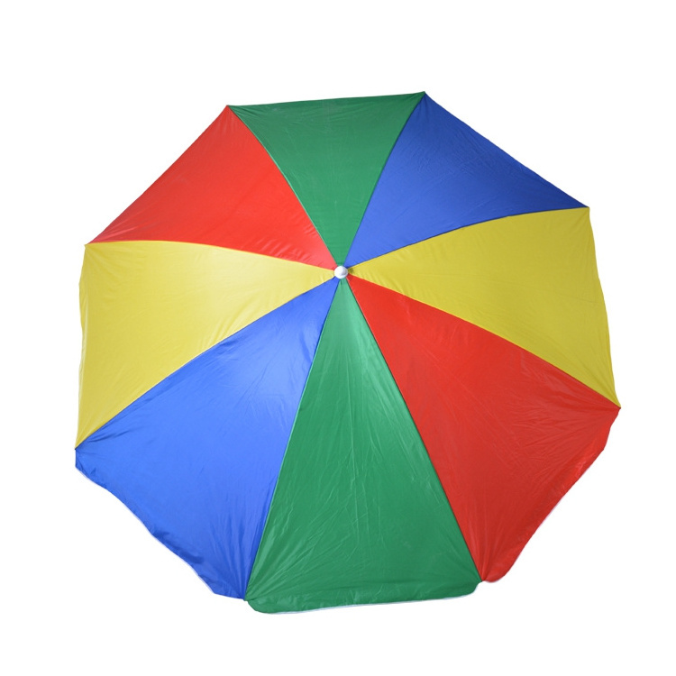 Giant wind-resistant beach umbrella for custom logo print advertising promotion beach umbrellas size 2.4m diameter