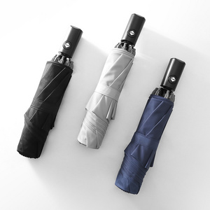 Supplier Promotional Fully-Automatic Control Umbrellas Custom with Logo 3 Fold Folding Umbrella 12 ribs for giveaway