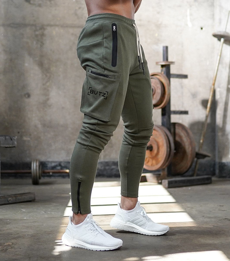 Mens Zip Joggers Pants Casual Gym Workout Track Cargo Pants Comfortable Slim Fit Tapered Sweatpants with Pockets