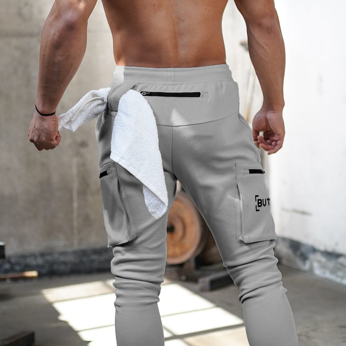 Mens Zip Joggers Pants Casual Gym Workout Track Cargo Pants Comfortable Slim Fit Tapered Sweatpants with Pockets