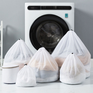 Wholesales hot sales dry cleaning mesh drawstring washing bag laundry bags for washing machines