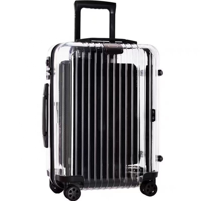 Sympathybag Transparent PC Material Carry On Suitcase Cabin Luggage Trolley Bag On Wheels Fasion Rolling Luggage